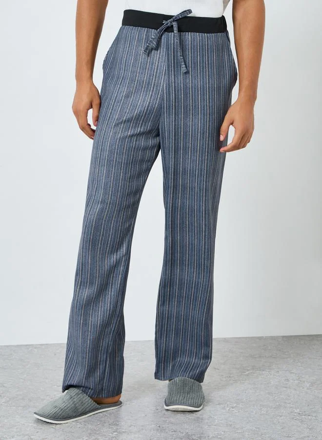 ستايلي بنطال بيجاما مخطط بخصر مُتباين